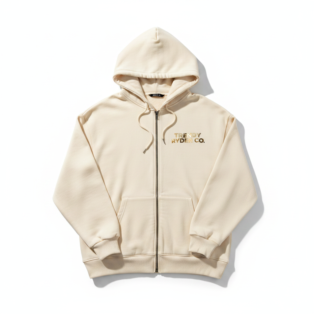 Cream Zip Hoodie