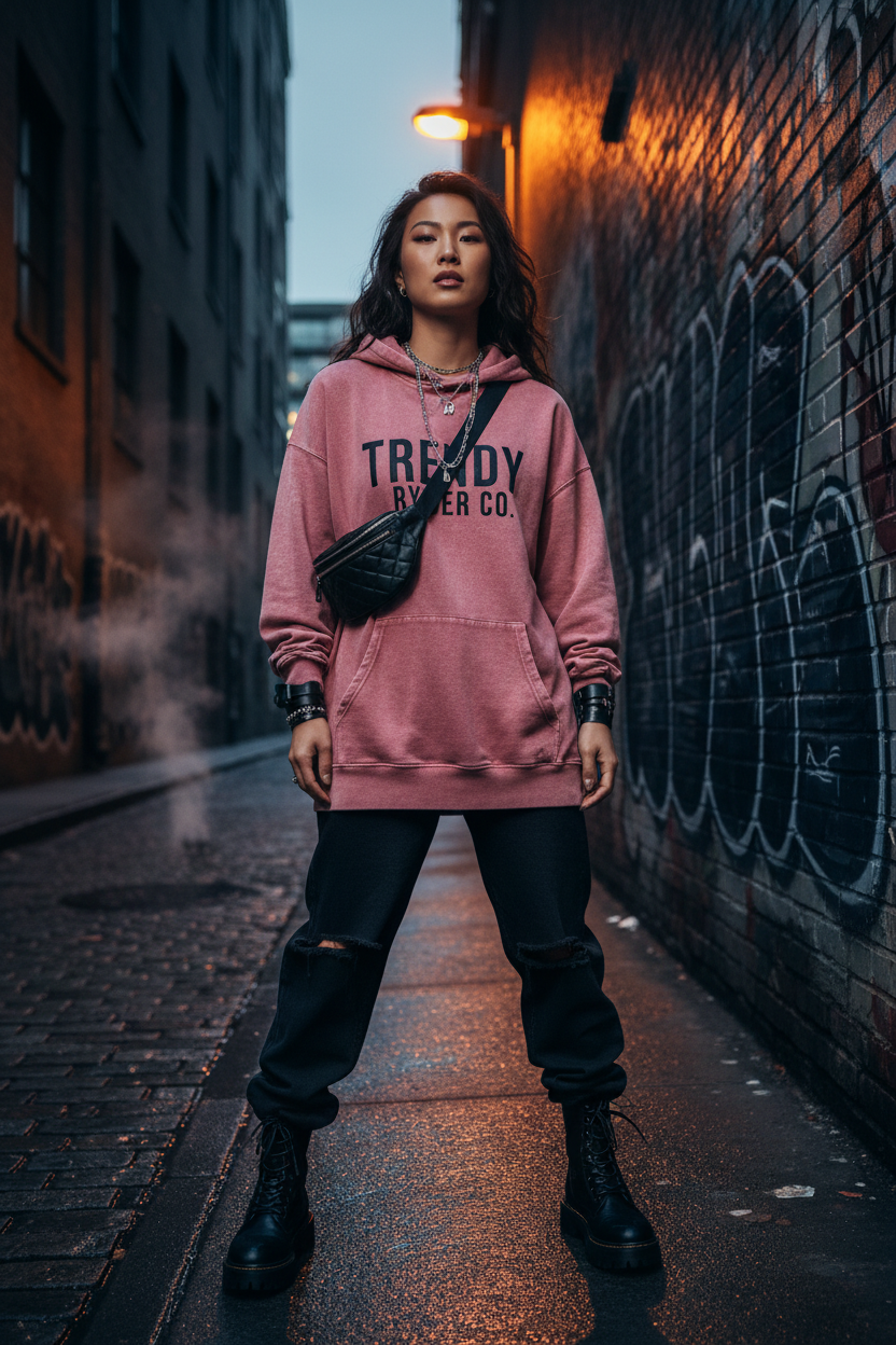 Women's Hoodie in Dusty Rose