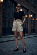 Women's Shorts – Beige